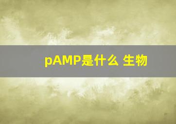 pAMP是什么 生物